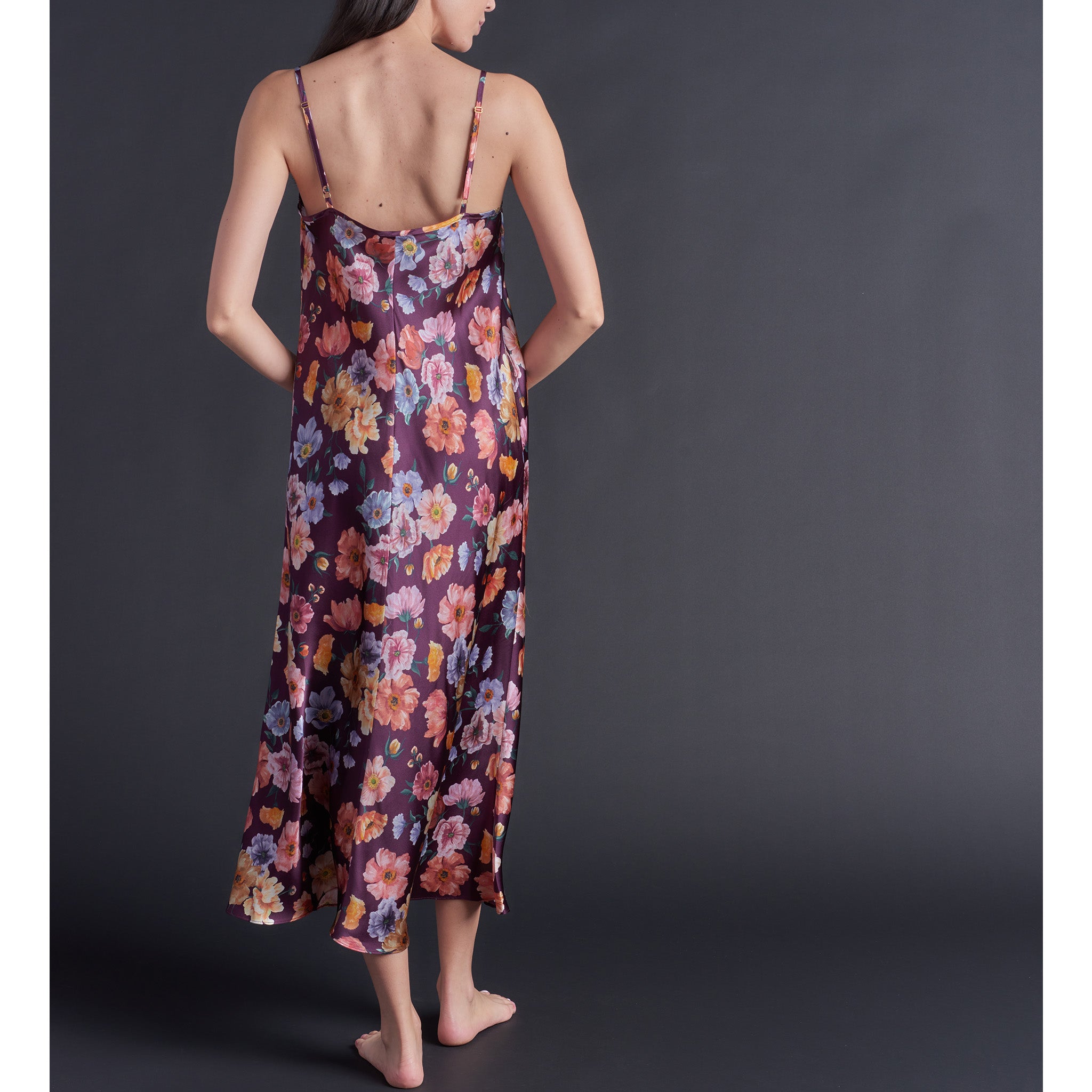 Thea Paneled Slip Dress in Jessica's Picnic Liberty Print Silk Satin