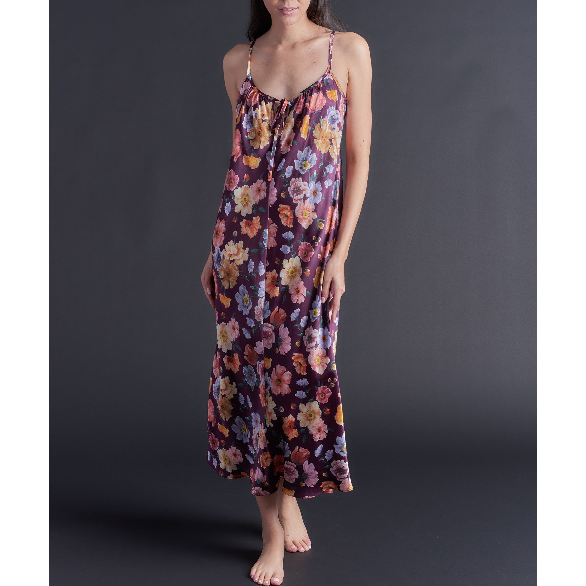 Thea Paneled Slip Dress in Jessica's Picnic Liberty Print Silk Satin