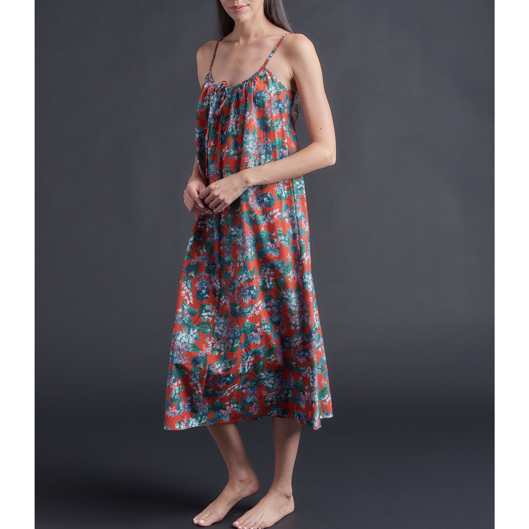 Thea Slip dress in Osterly Red Liberty Print Cotton