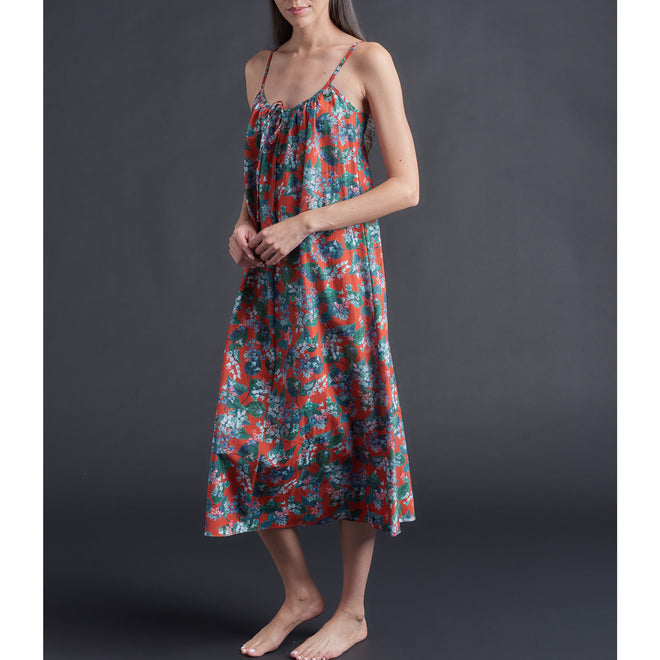 Thea Slip dress in Osterly Red Liberty Print Cotton Tana Lawn