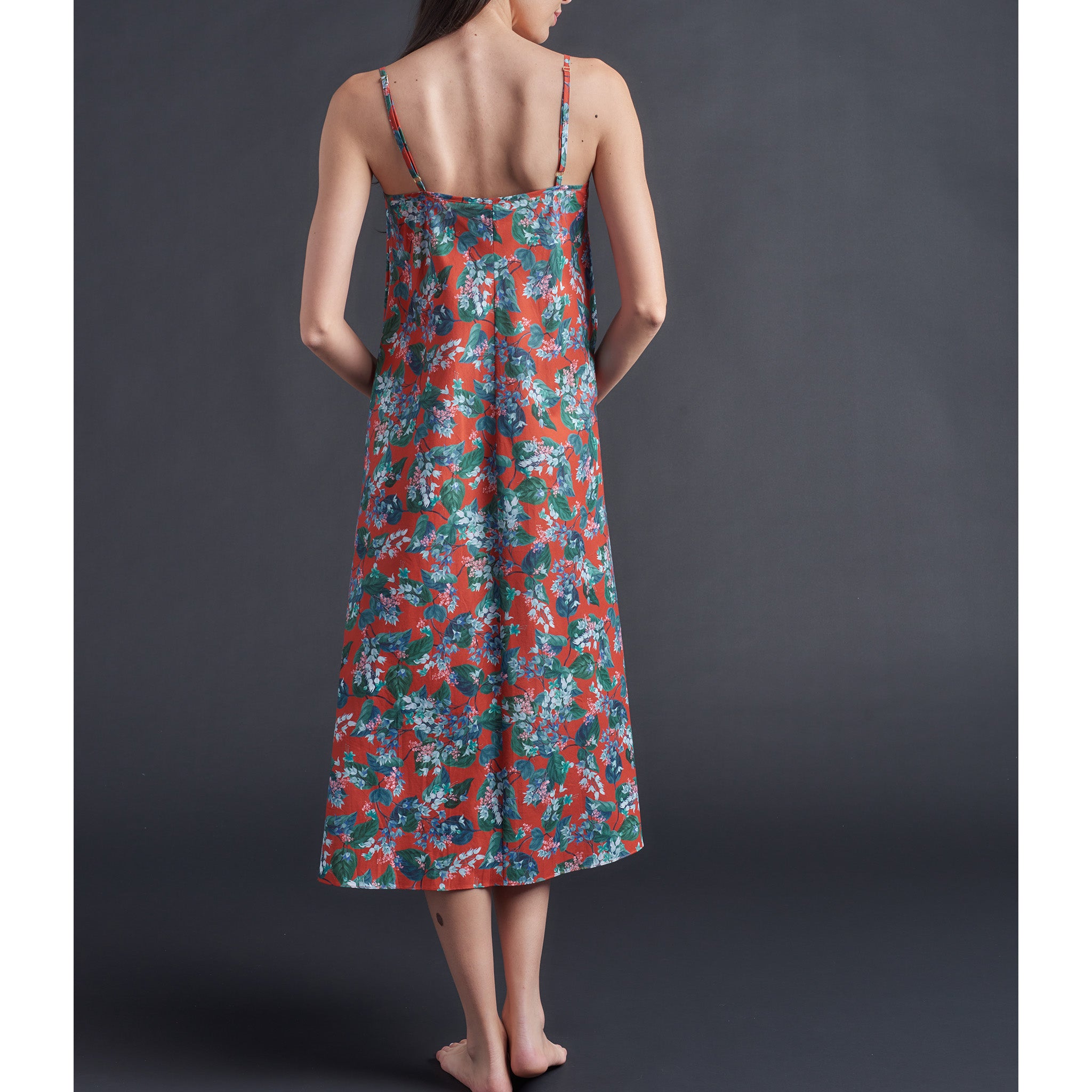 Thea Slip dress in Osterly Red Liberty Print Cotton Tana Lawn