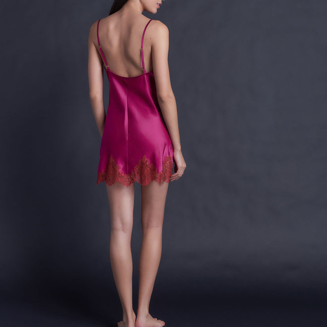 Venus Slip in Rubellite Silk Charmeuse