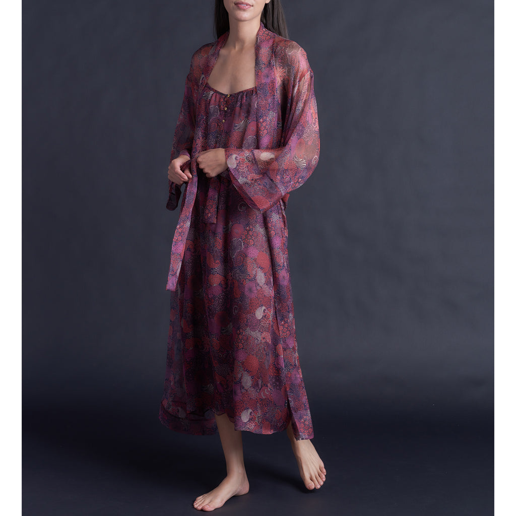 Thea Paneled Slip Dress in Liberty Silk Chiffon Midnight