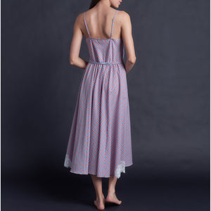 Lilia Slip Dress in Striped Italian Cotton